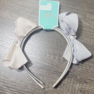 BIG BOW Copper Key 2 Headbands with Bows Silver & Ivory New